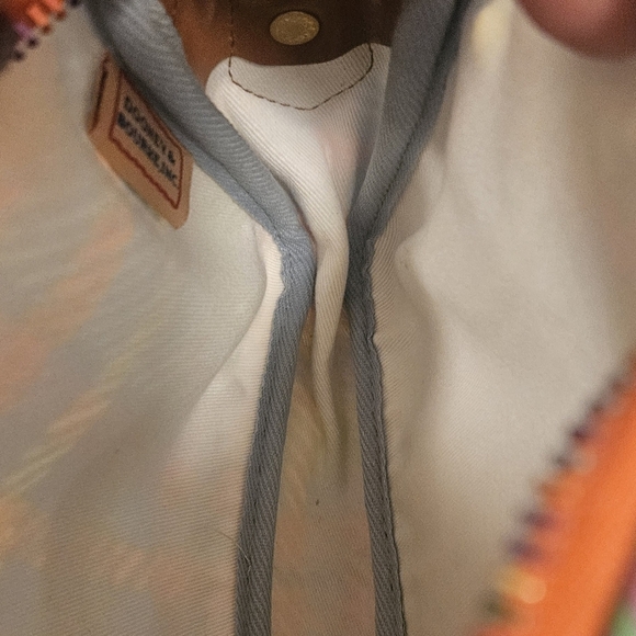 Dooney & Bourke Vintage Crossbody Plaid Handbag Zip Top Colorful Purse - Picture 9 of 9